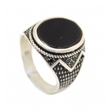 Black Onyx Ring Silver Sterling 925 Men's Jewelry Handmade Natural Gemstone A779